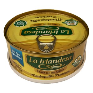 Mantequilla sin sal premium pura de Irlanda, lata 200 g.