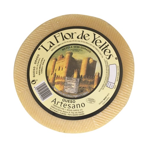 LA FLOR DE YELTES Queso mezcla semicurado, cuña.