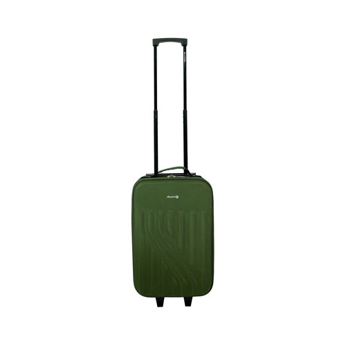 Maleta de cabina tipo trolley, 4 ruedas, 29x45x18 cm, color verde, AIRPORT ALCAMPO.