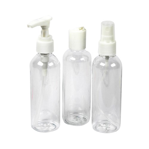 MARKET SUPREME Botellas de plástico de 100 ml. para llevar líquidos en el avión 3 uds.