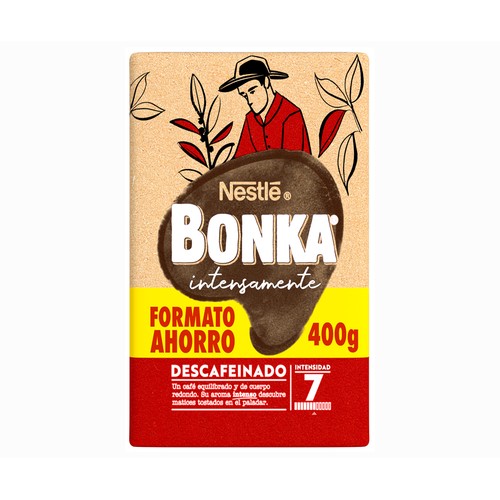 Café molido descafeinado del trópico BONKA 400 g.