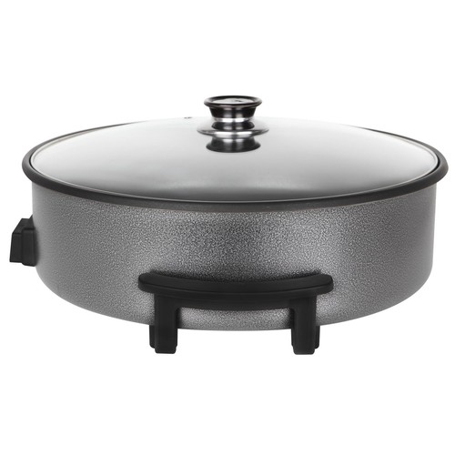 Cazuela eléctrica ORBEGOZO PZ8100, 9cm alto x 42cm diámetro, 1500W, antiadherente, termostato.