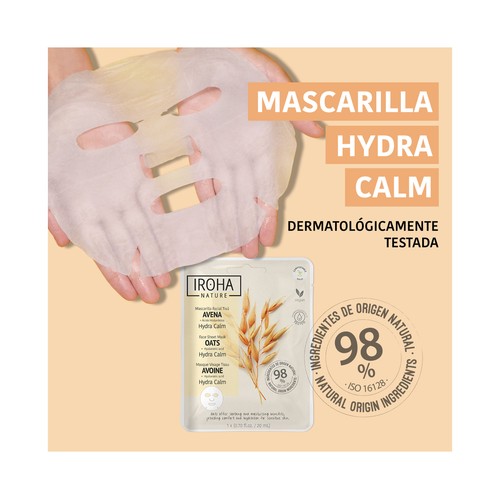 IROHA NATURE Mascarilla facial hidratante y calmante, para piel sensible.
