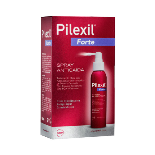 PILEXIL Spray anticaída capilar, con Adenosina y alto contenido en Serenoa Serrulata PILEXIL Forte 120 ml.