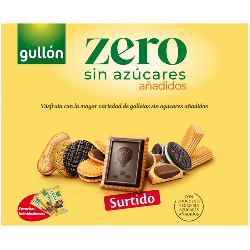 GULLÓN Zero Galletas, surtido, sin azúcares añadidos 329 g.