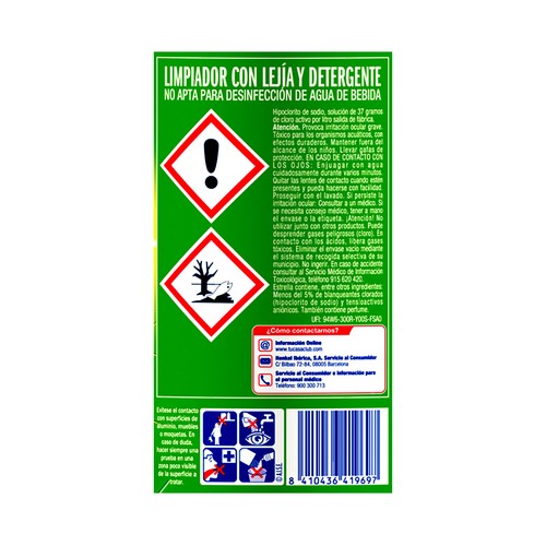 ESTRELLA Lejía con detergente olor a limón 2,8 l.