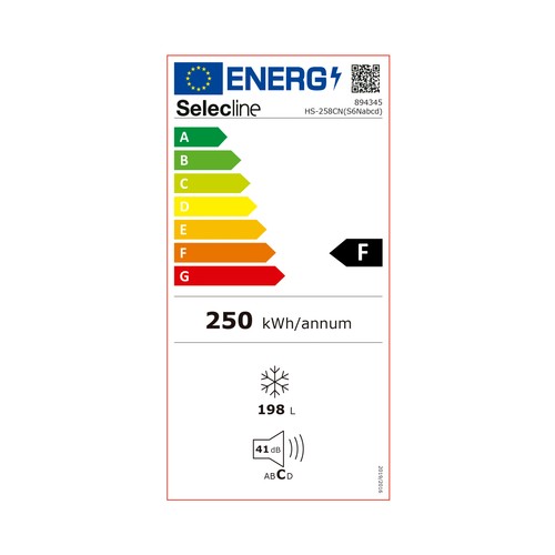 Arcón congelador SELECLINE CHEST FREEZER , clasificación energética: F, H: 84cm, A: 82,3cm, F: 55,6cm, capacidad total: 198L.