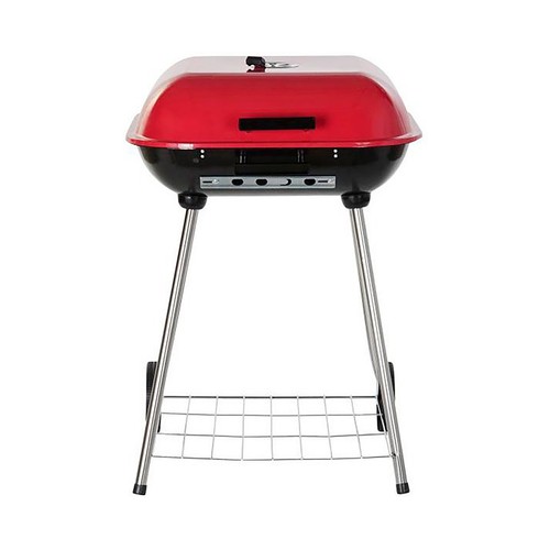 Barbacoa carbón cuadrada con tapa de 46x65cm.
