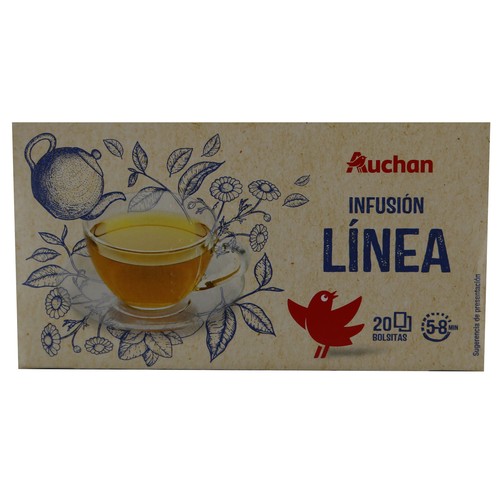 Infusión de manzana, menta, hinojo, malva, flor de saúco y raíz de achicoria PRODUCTO ALCAMPO 20 uds. 40 g.