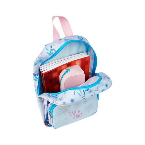 Mochila preescolar color rosa diseño FROZEN DISNEY 20x29x6cm.