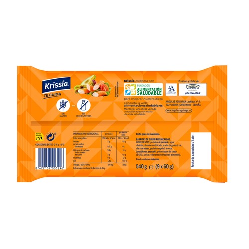 Barritas de surimi KRISSIA 36 uds. 540 g.