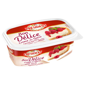 PRESIDENT Queso untable especial repostería Bon Delice PRESIDENT Tarrina de 275g.