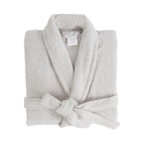 Albornoz para adulto color gris, 100% algodón, 380g/m², talla L ACTUEL.