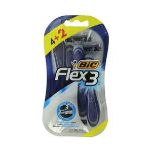 BIC Maquinilla de afeitar desechable, con cabezal de triple hoja BIC Flex 3 6 uds.