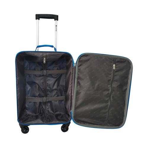 Maleta cabina tipo trolley talla S de tela, 4 ruedas, color Azul- Easy fly. AIRPORT