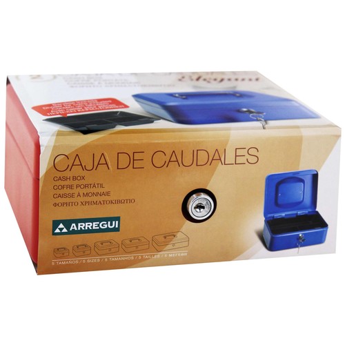 Caja de caudales con sistema de apertura y cierre de llave, 200x90mm. ARREGUI T2.