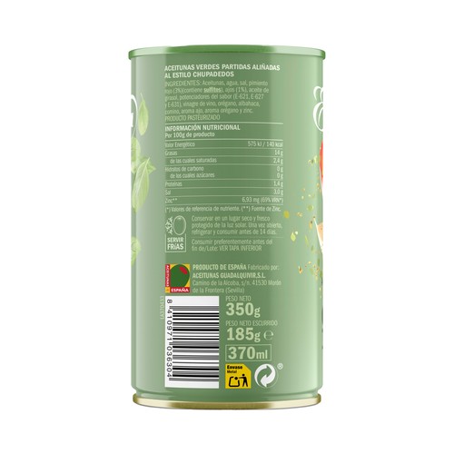 EXCELENCIA Aceituna lata aliño chupadedos 185g