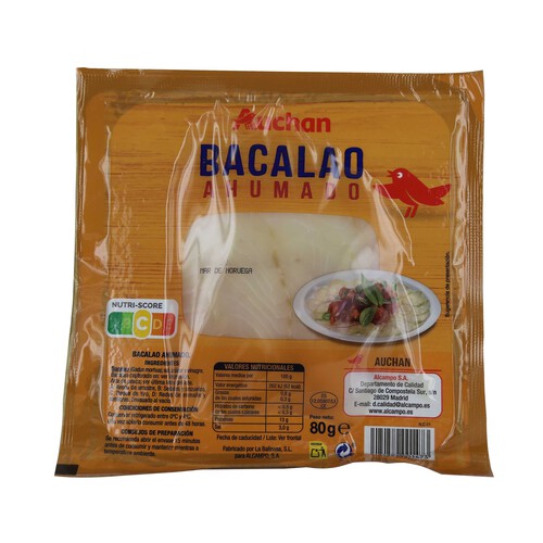 Alcampo AUCHAN Bacalao ahumado 80 g. Producto Alcampo