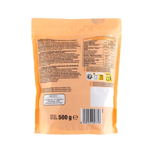 PRODUCTO ALCAMPO Orejones de albaricoque sin hueso 500g.