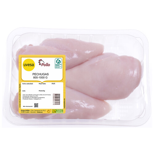 Pechugas enteras de pollo blanco Bandeja