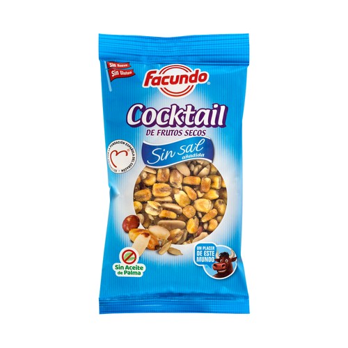 FACUNDO Cocktail de frutos secos sin sal añadida bolsa de 150 g.