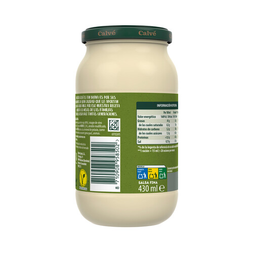 CALVÉ Mayonesa casera sin consevantes ni colorantes 430 ml.