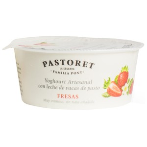 Yogur artesanal cremoso con sabor a fresa 125 g.