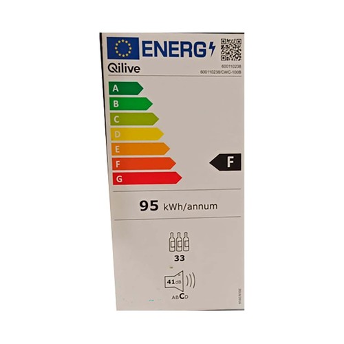 Vinoteca QILIVE Q-6333 24 botellas, 2 zonas de frío, Clasificación energética F,  entre 5-18º, H: 85cm, A: 40cm, F: 60cm.