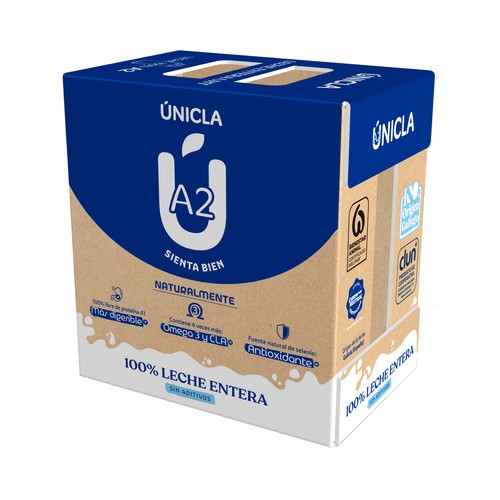 ÚNICLA Leche de vaca entera de origen 100% gallega 6 x 1 l.