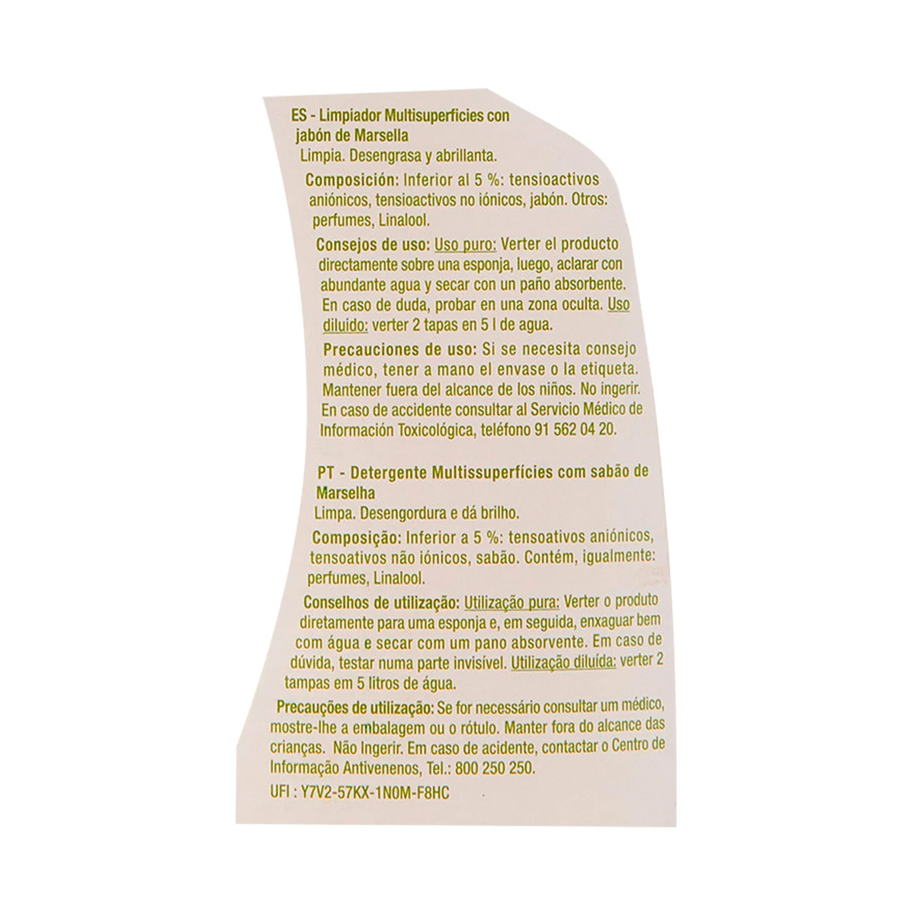PRODUCTO ALCAMPO Limpiahogar multisuperficies con jabón de marsella 1,5 L.