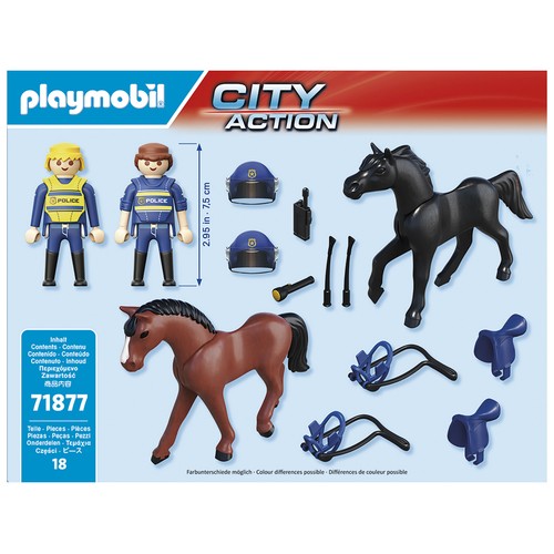 PLAYMOBIL City Action 71877, Escuadrón policial a caballo, 18 pcs +4 Años