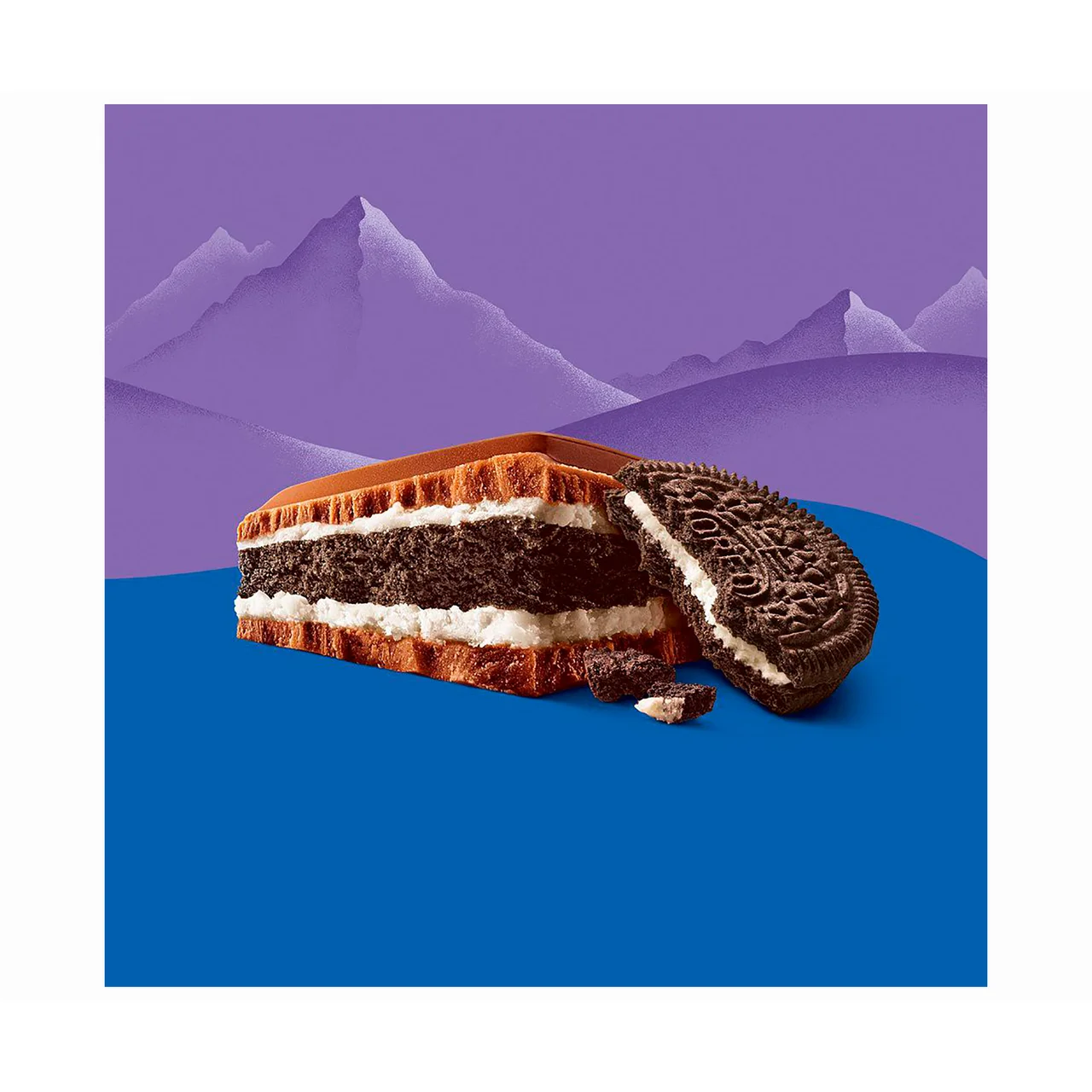 MILKA OREO Chocolate con leche relleno de cacao con galleta 300 g.