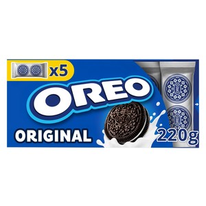 OREO Original Galletas de chocolate rellenas de crema de vainilla 5 uds. 44 g.