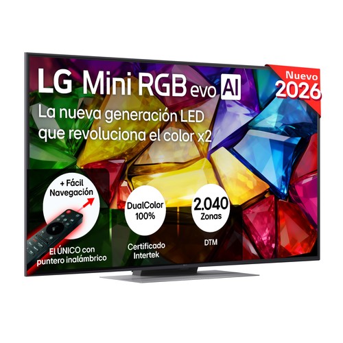 Televisión 139,7 cm (55") LG 55MRGB87B6B, 4K, WEBOS, Mini RGB, Dolby Vision/atmos, 120 Hz, 2USB, 4 HDMI