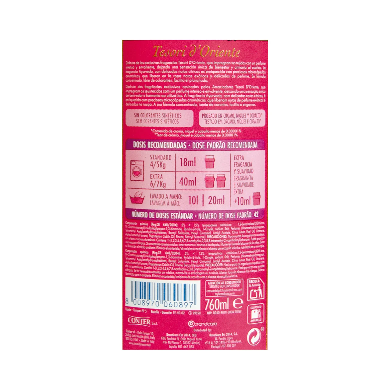 TESORI D'ORIENTE Suavizante ayurveda 42ds 750ml