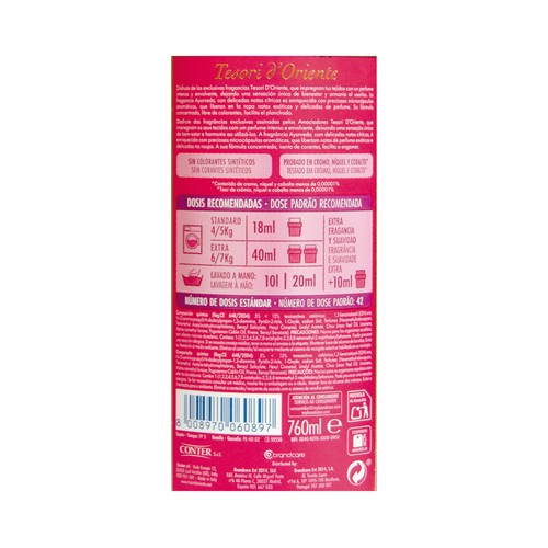 TESORI D'ORIENTE Suavizante ayurveda 42ds 750ml