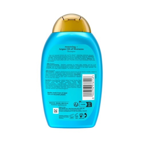 OGX Champú reparador con aceite de Argán de Marruecos, para cabellos secos y dañados 385 ml.