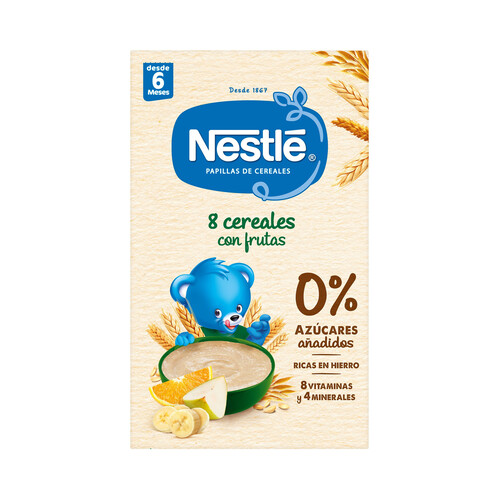 NESTLÉ Papilla de 8 cereales con fruta a partir de 6 meses NESTLÉ 475 g.