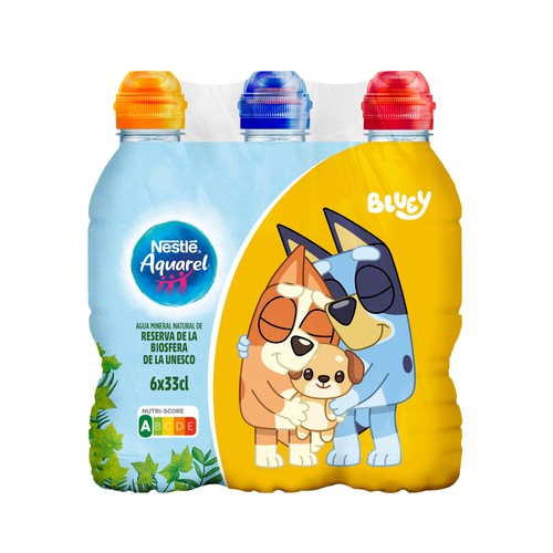AQUAREL Agua mineral botella de 3300 ml pack de 6 uds.