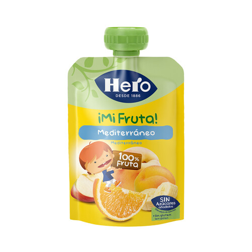 HERO Bolsita de fruta (plátano, naranja y melocotón) a partir de 6 meses HERO ¡mI FRUTA! 100 g.