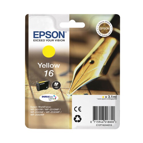 Cartucho de tinta EPSON 16 amarillo.