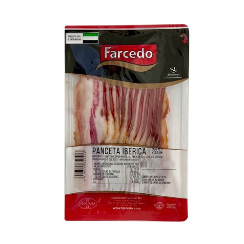 FARCEDO Lonchas panceta de bellota ibérico 200 g.