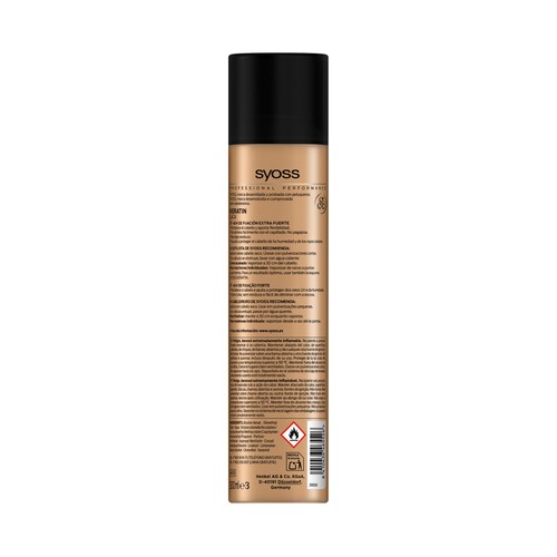 SYOSS Keratin Laca extra fijación (4) para un cabello flexible y con brillo intenso 300 ml.