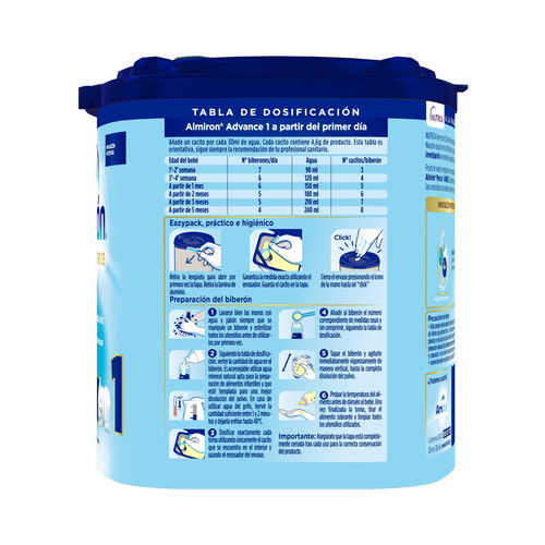 ALMIRÓN Leche (1) de incio para recién nacido, a partir del primer día ALMIRÓN Advance 1 400 g.