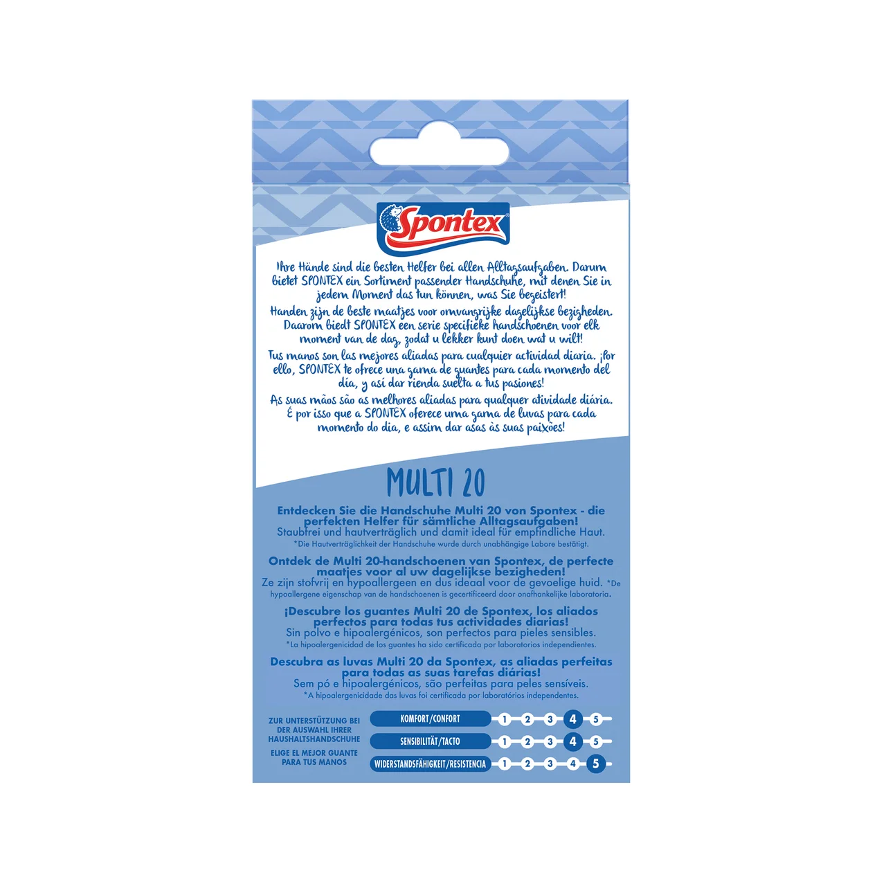 SPONTEX Guantes vinilo multiusos, talla M, 7-7 1/2 SPONTEX 20 uds.