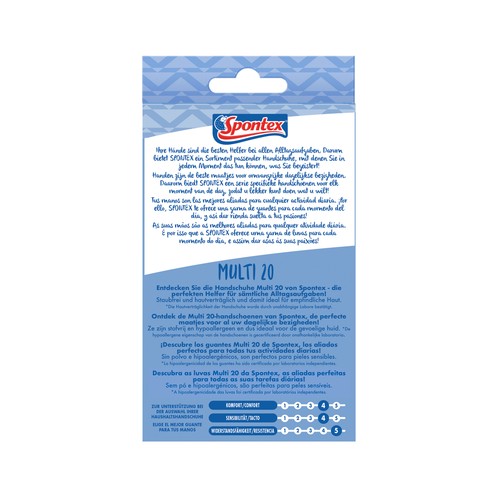 SPONTEX Guantes vinilo multiusos, talla M, 7-7 1/2 SPONTEX 20 uds.