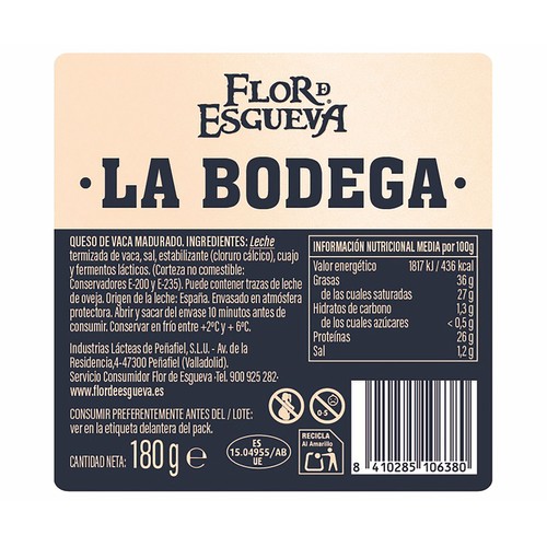 FLOR DE ESGUEVA Queso curado suave 180 g.