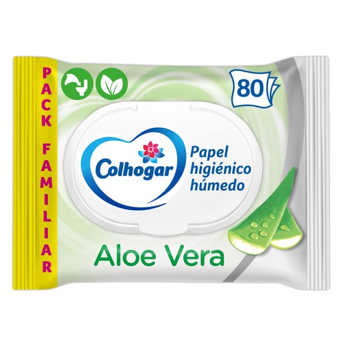 COLHOGAR Papel higiénico húmedo aloe 80 uds