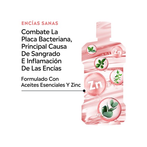 LISTERINE Clinical solutions encías Enjuague bucal con flúor y sabor a menta suave 500 ml.