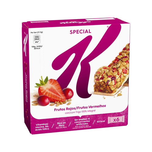 KELLOGG'S Barritas de cereales con frutos rojasKELLOGG´S SPECIAL K pack 6 uds.x 21,5 g.